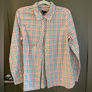 Button up shirt with fun plaid pattern